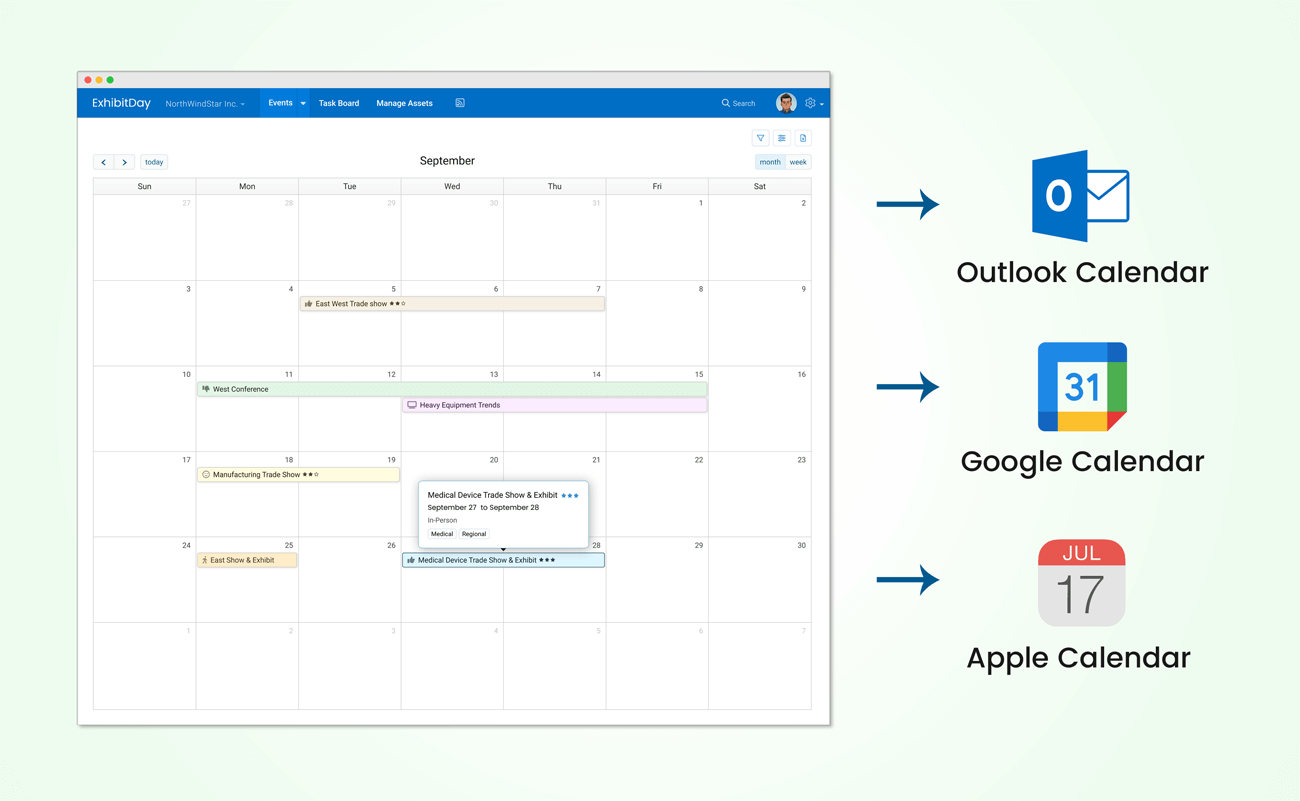 Sync Events Calendar from ExhibitDay to External Calendars